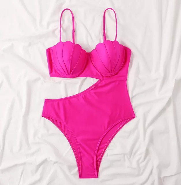 Pink Monokini with Cut Out