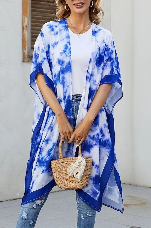 Blue Tie and Die Sallonaa Summer Throws for your Vacation Fashion