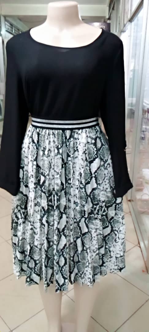 black blouse and matched skirt