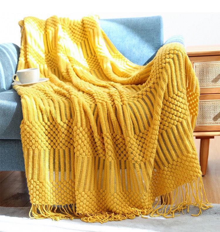 yellow CHAIR THROW BLANKETS