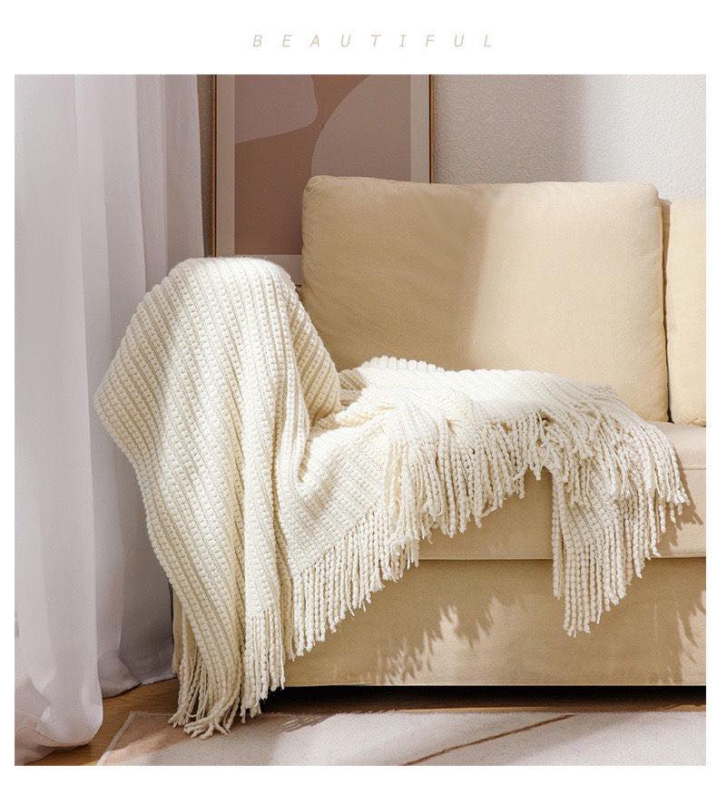 cream CHAIR THROW BLANKETS