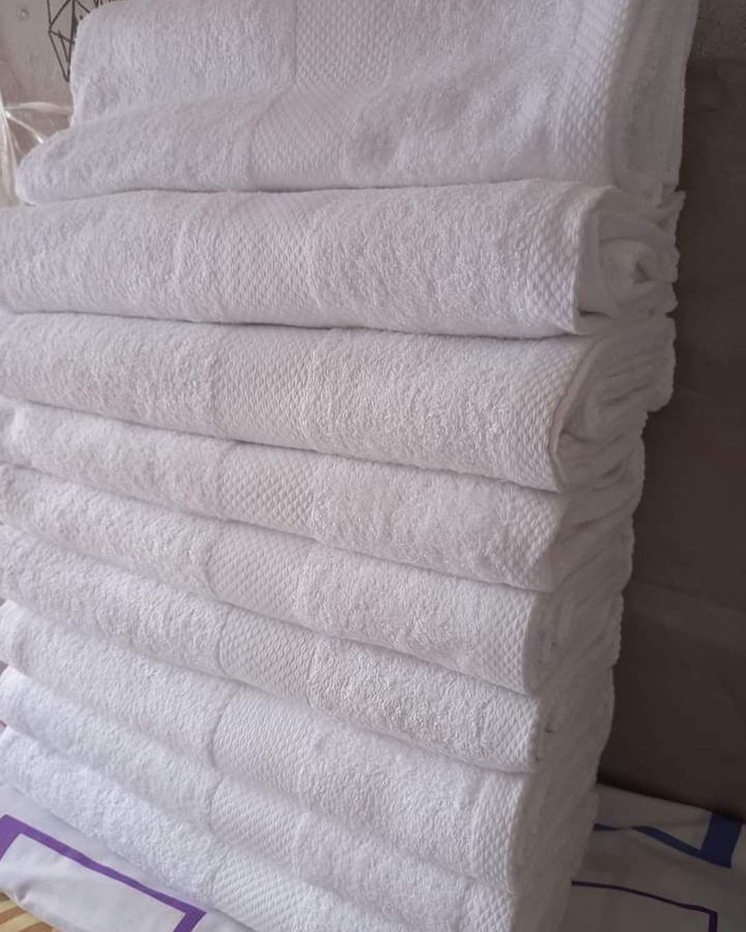 Plain white towels 