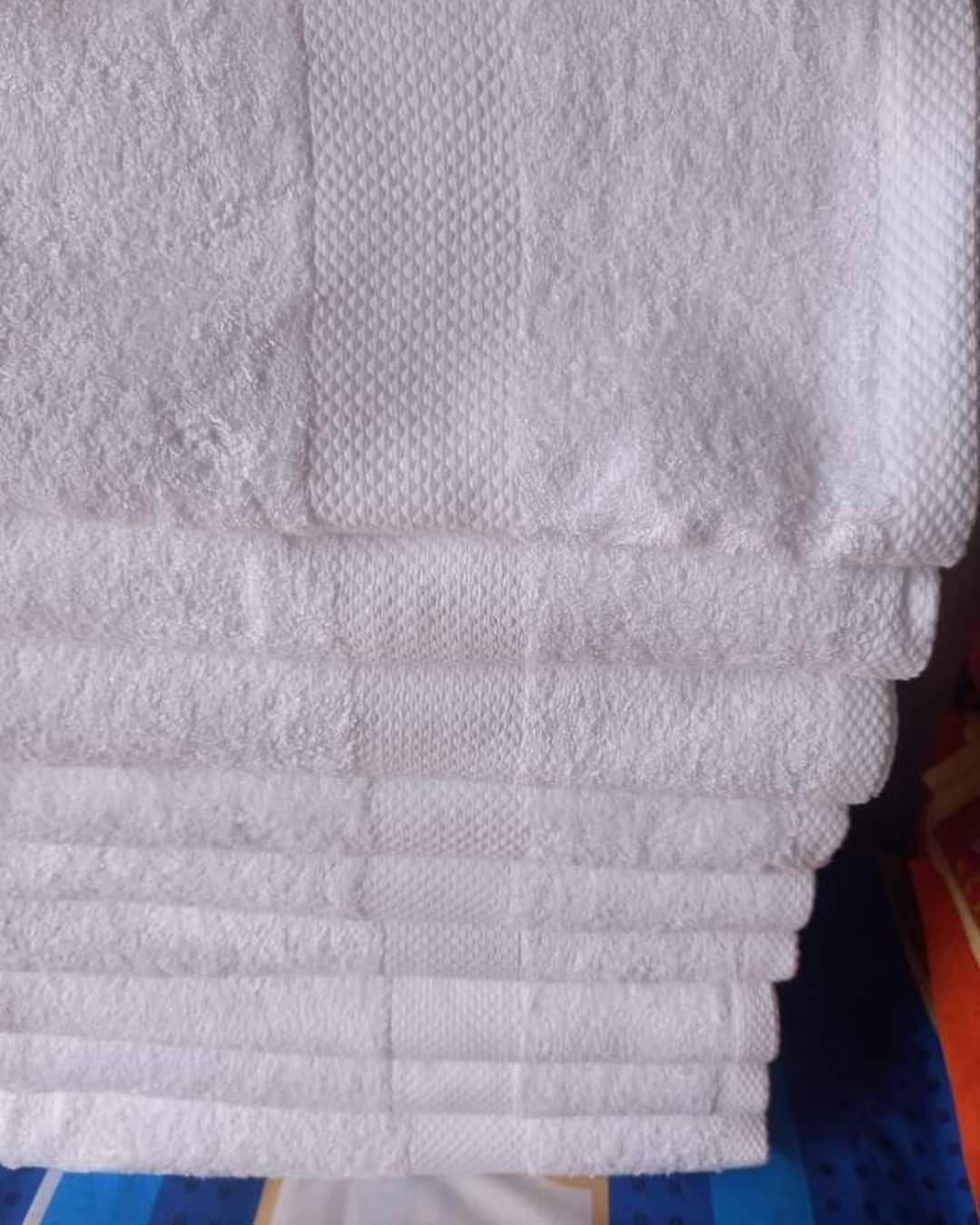 Plain white towels 