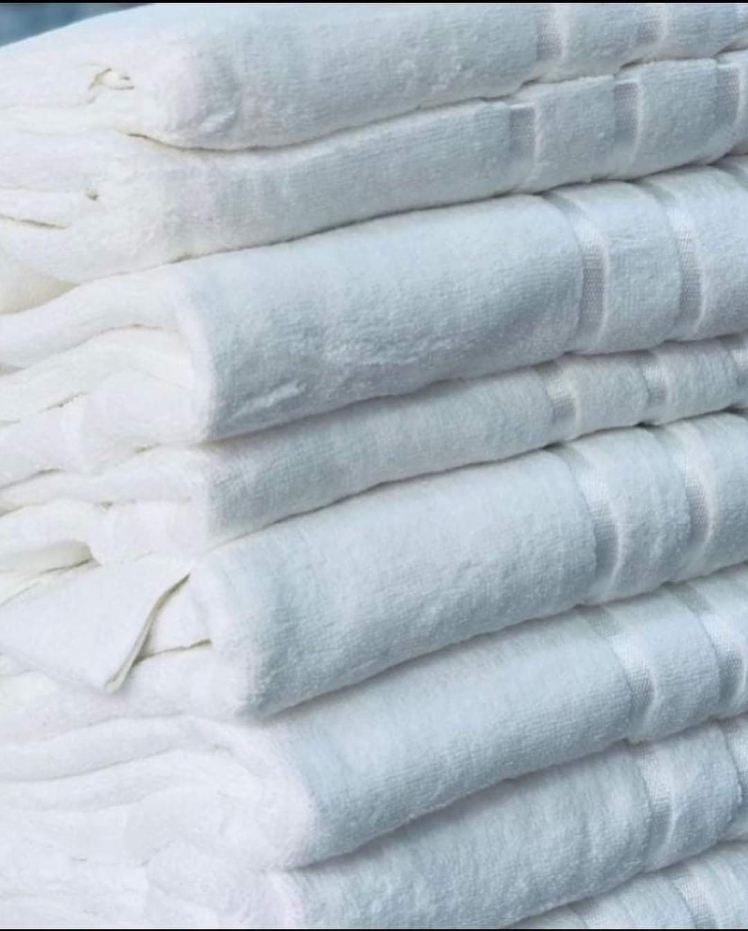 Plain white towels 