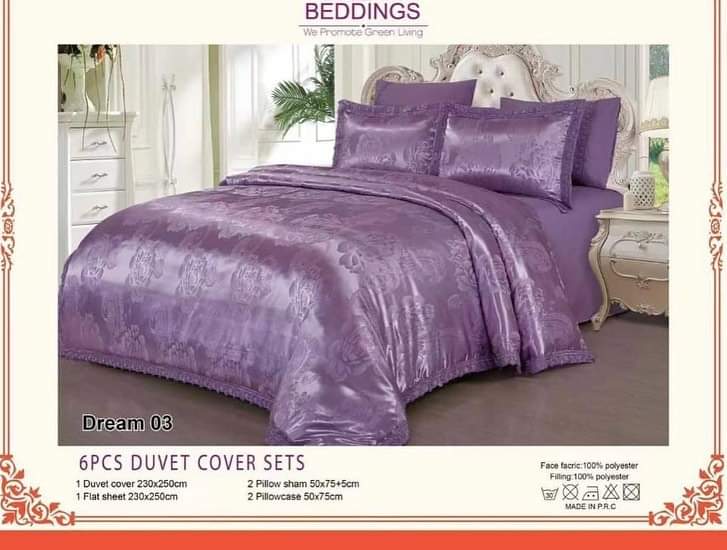 SILKY DUVET COVERS WITH 4 PILLOW CASES AND BEDSHEET 