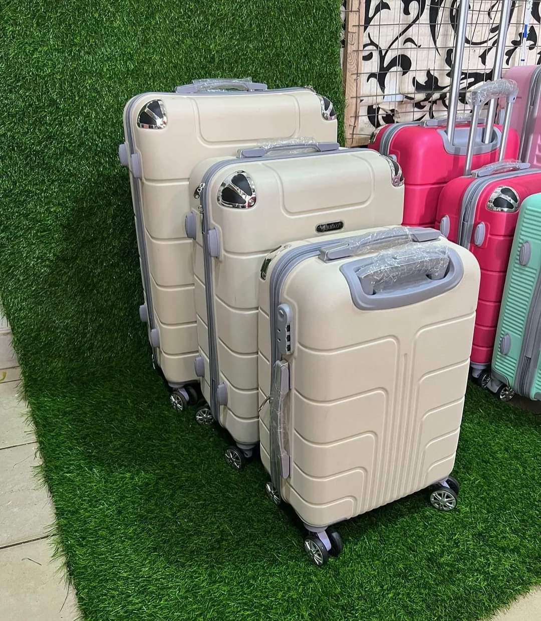 3 PC set plastic suitcase 