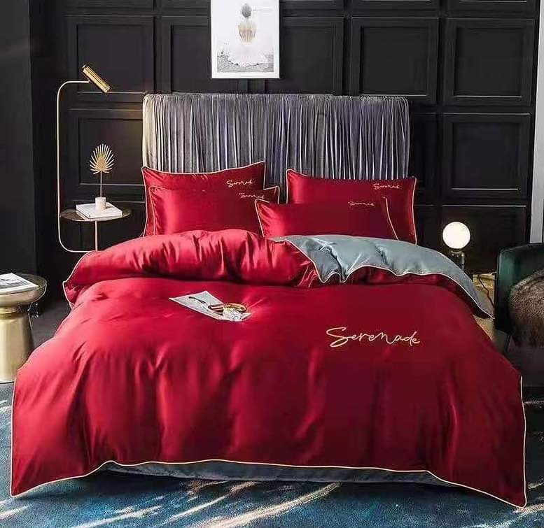 6 PC silk duvet cover set 