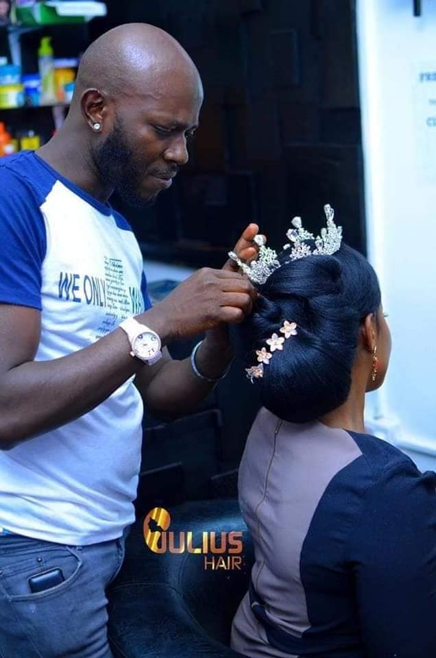 Bride hair styling and makeup