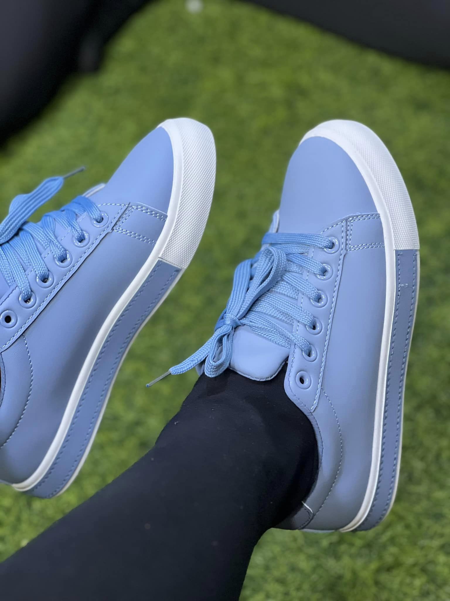 women sky blue sneakers