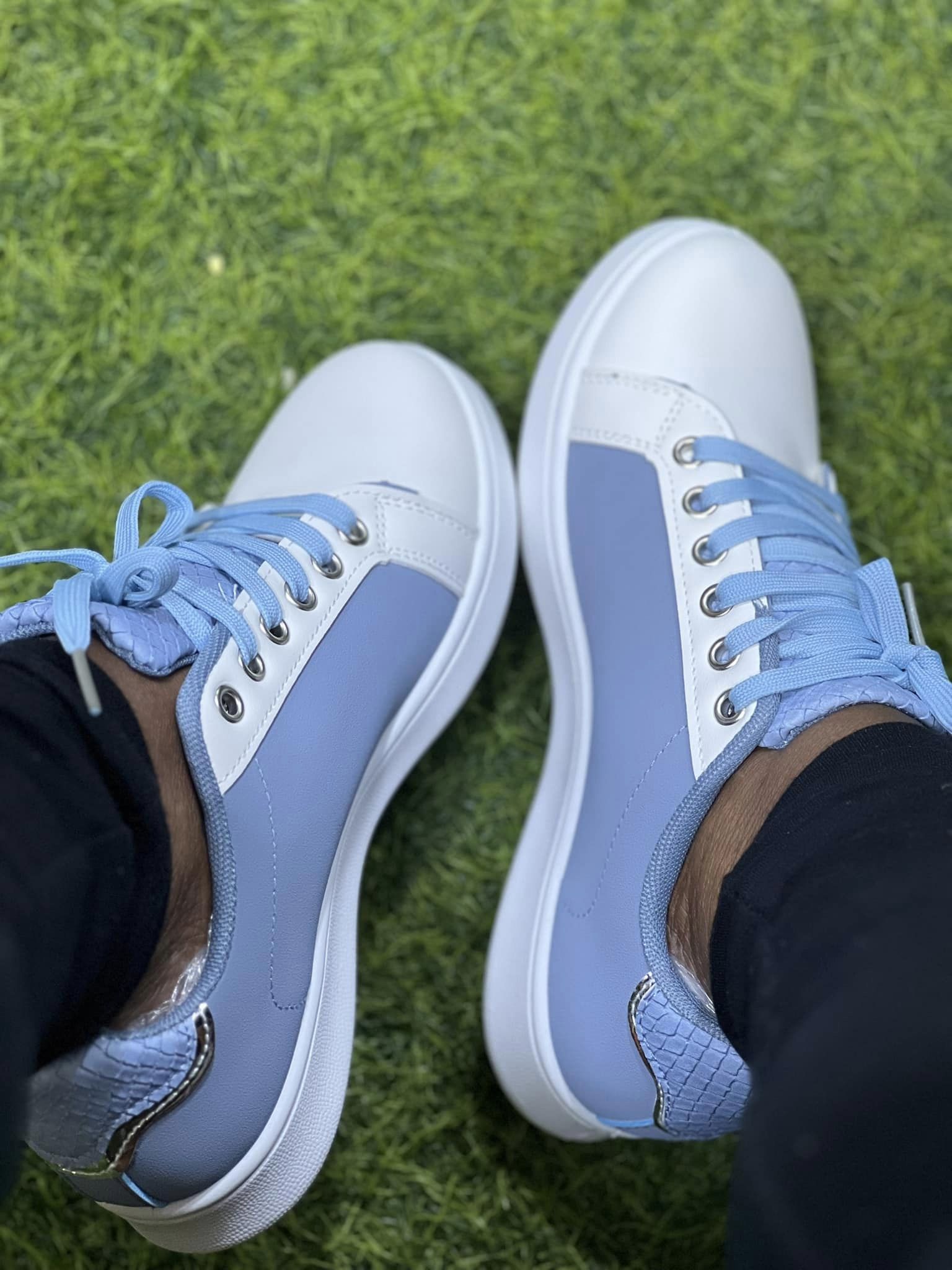 Sky blue sneakers