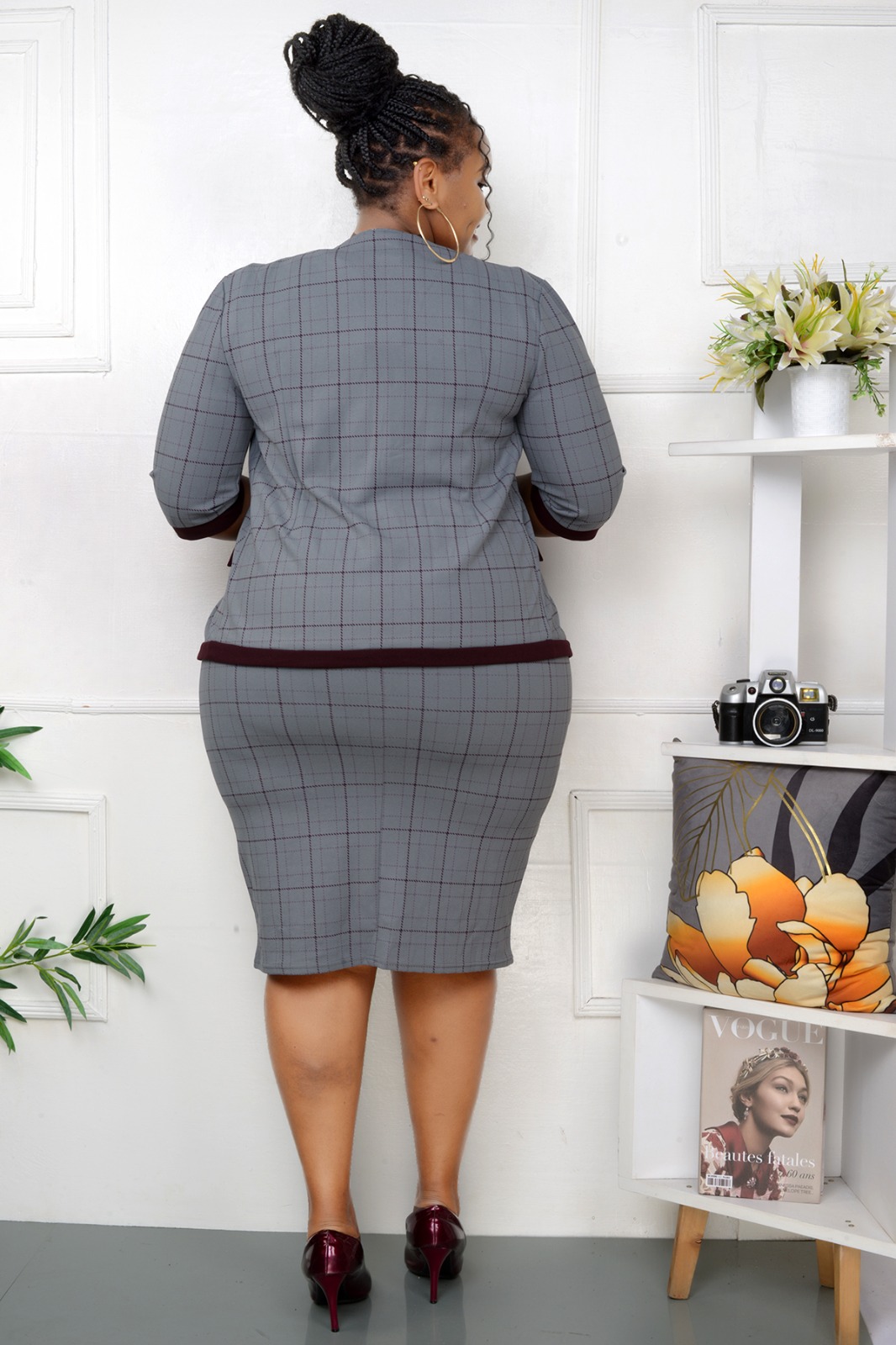 women grey 2pc office wear