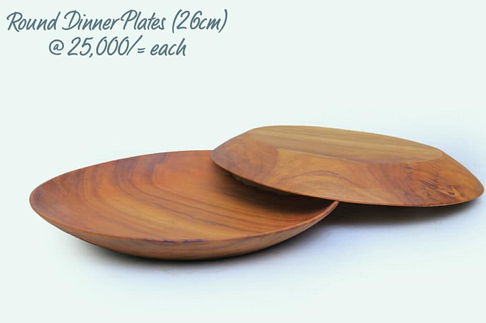 wooden round dinner plates