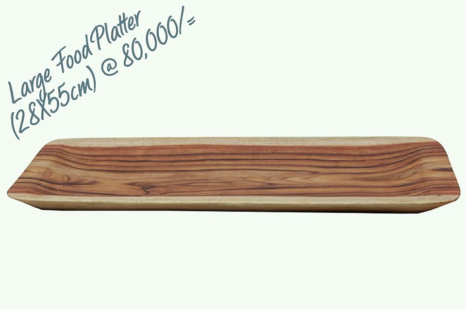 Wood large food plater 28x55cm