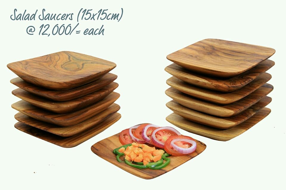 wooden salad saucers