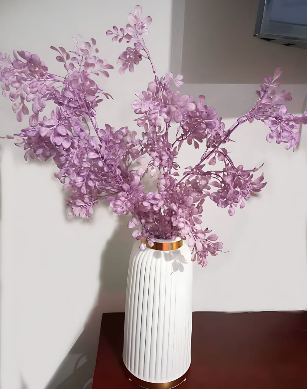 White long ceramic vase 