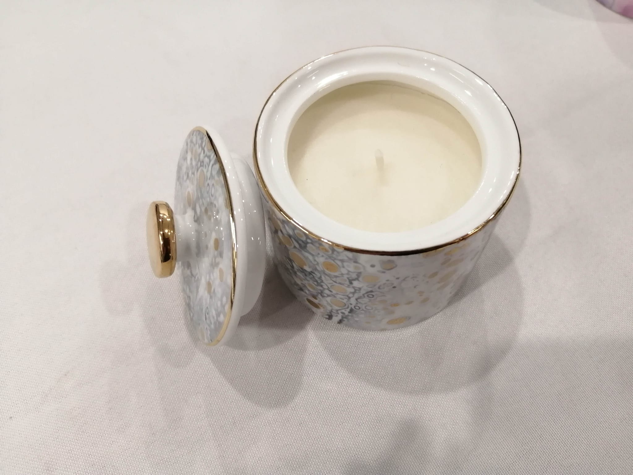 Orange blossom scented soy wax candle