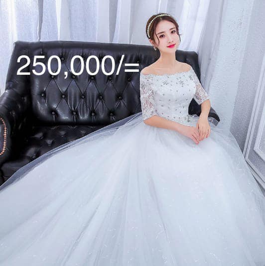 white wedding gown for hire