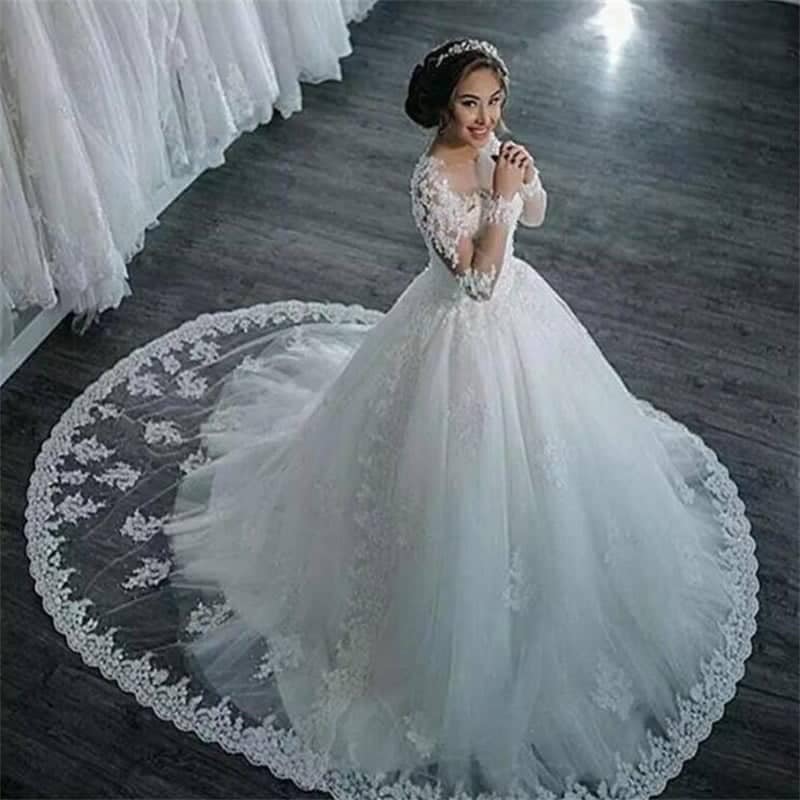 long sleeve wedding gown for hire