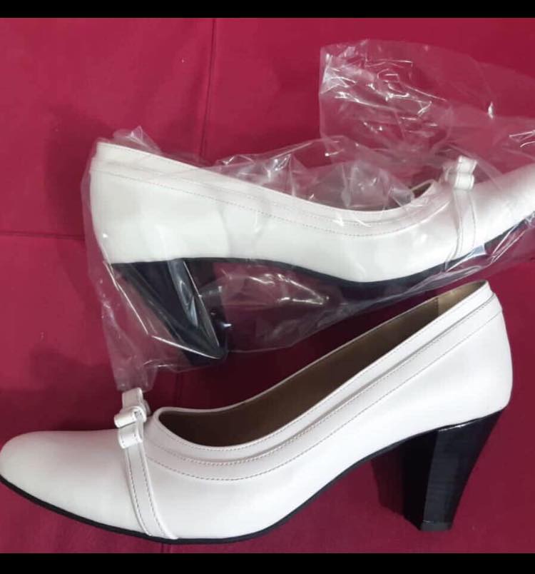 white block heel shoes