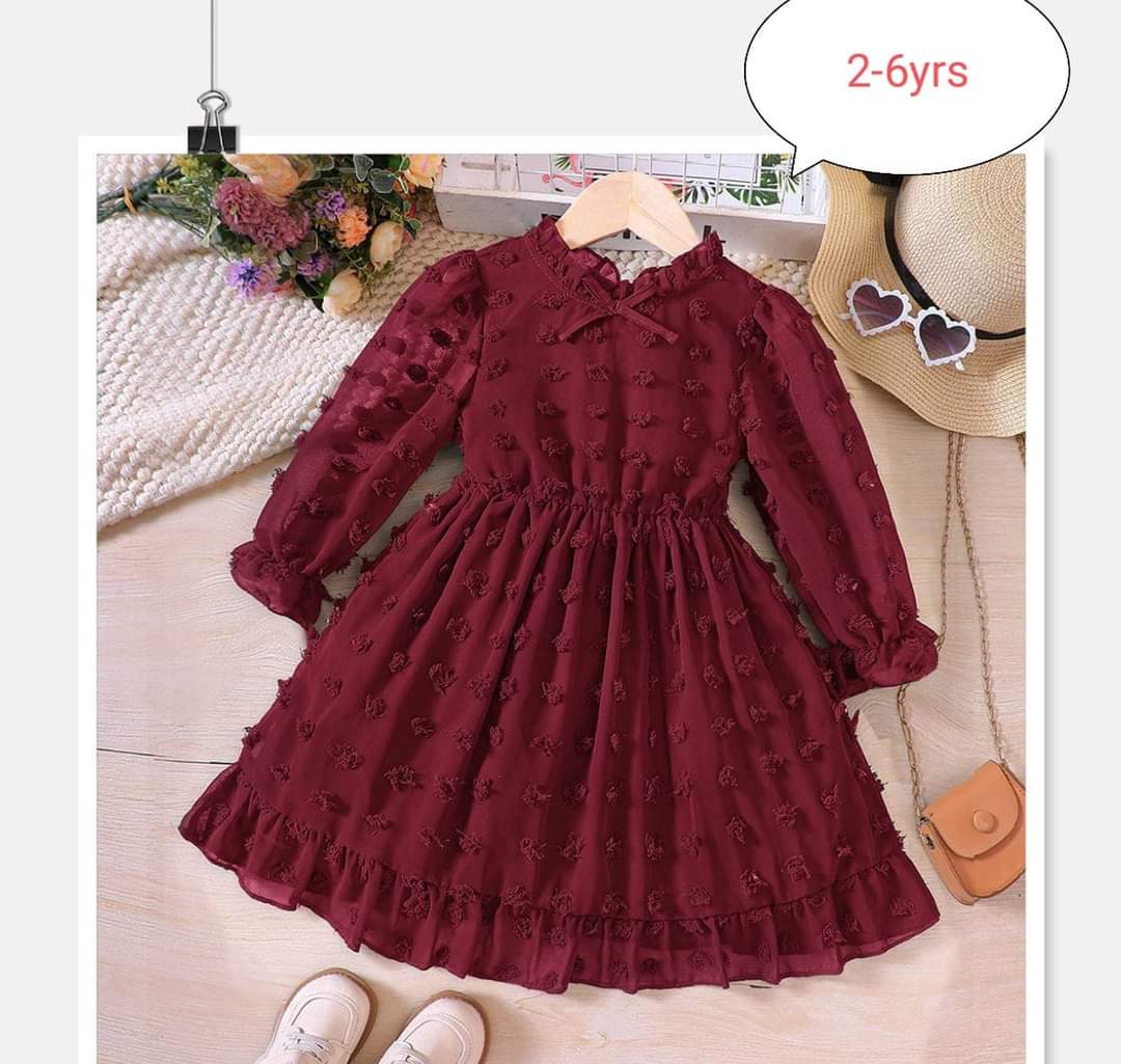 Girls maroon dress 