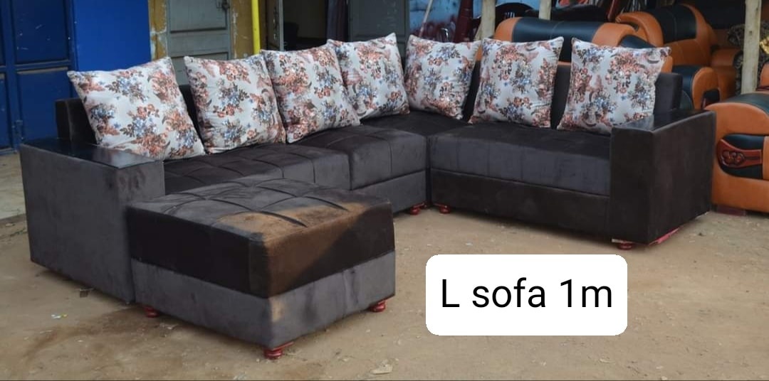 L shaped brown sofa chairs