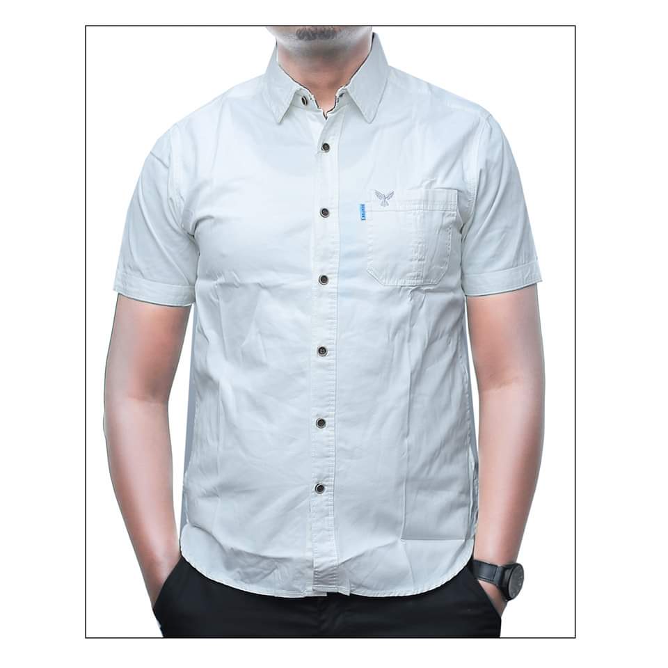 Cotton plain short sleeve shirts 