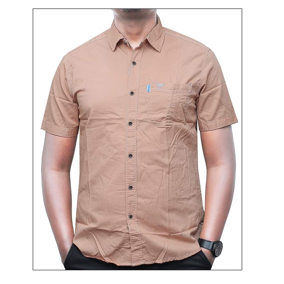 Cotton plain short sleeve shirts 