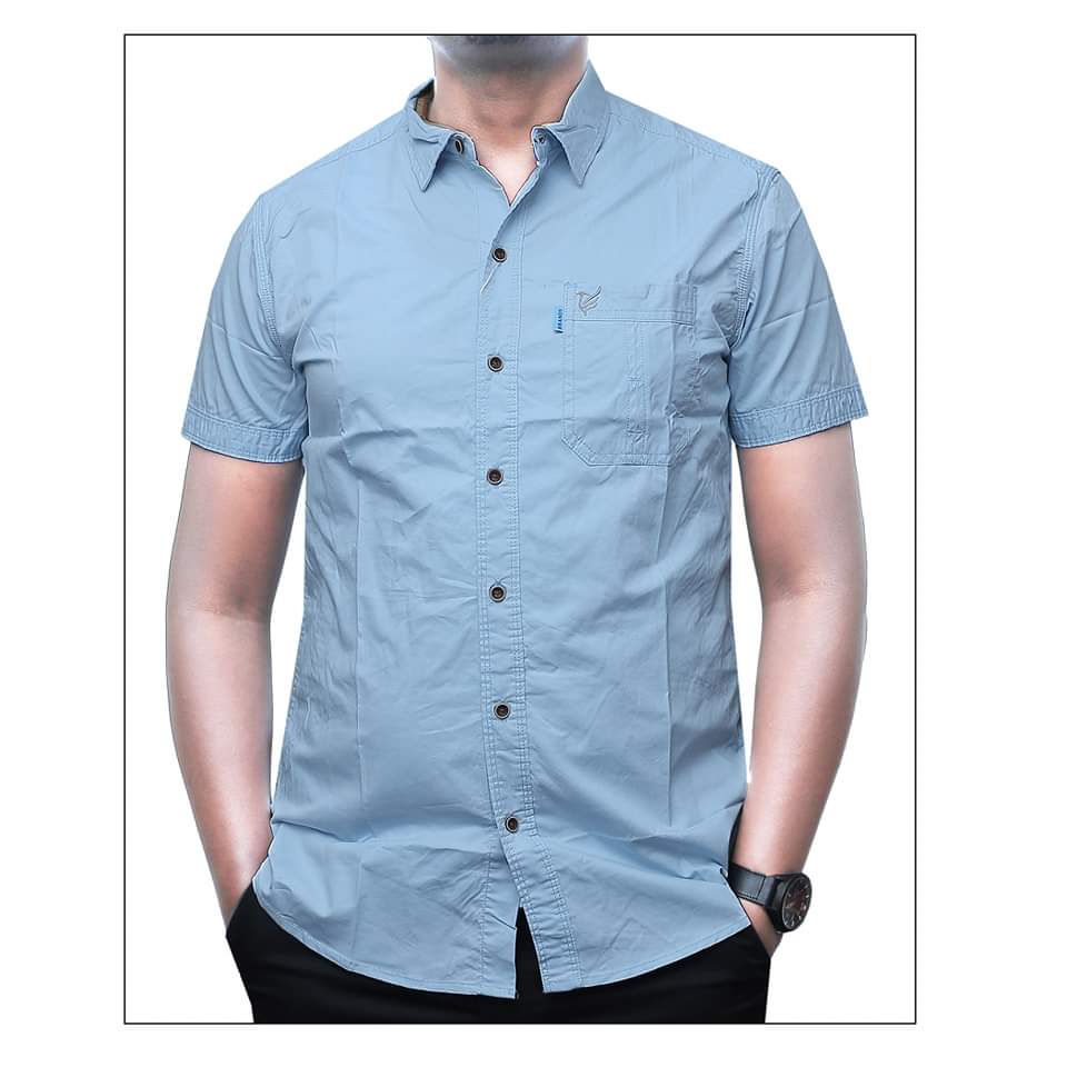 Plain short sleeve men shirts 