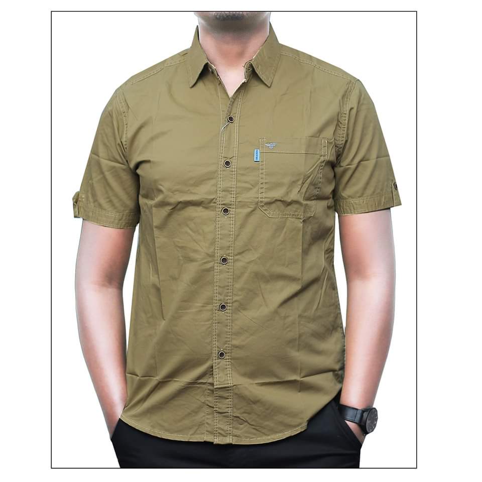 Plain short sleeve men shirts 