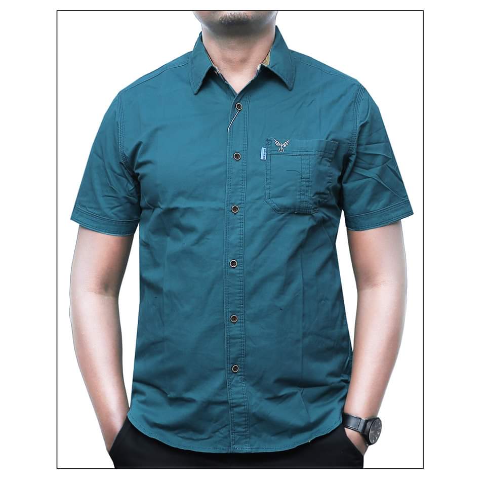 Plain short sleeve men shirts 