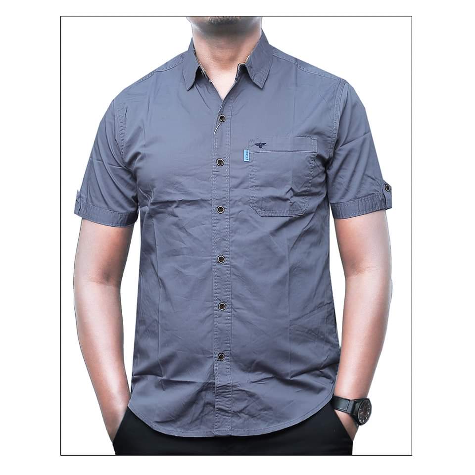 Plain short sleeve men shirts 