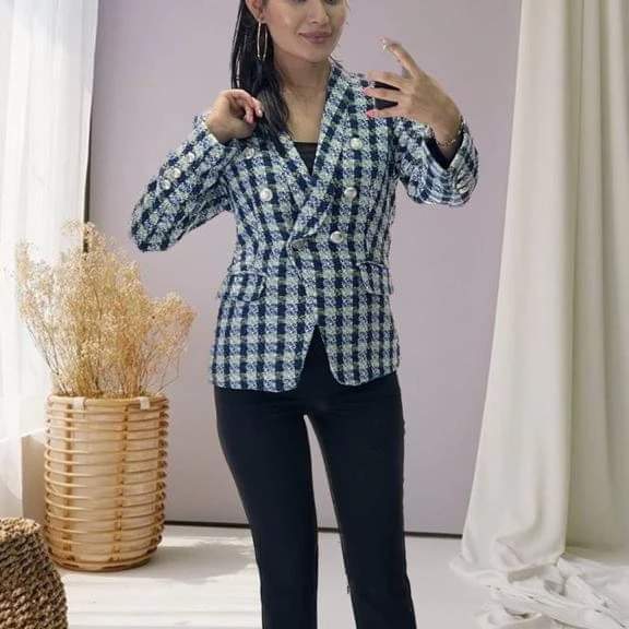 Checked blazer