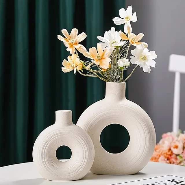 Hollow Ceramic  Doughnut  vase