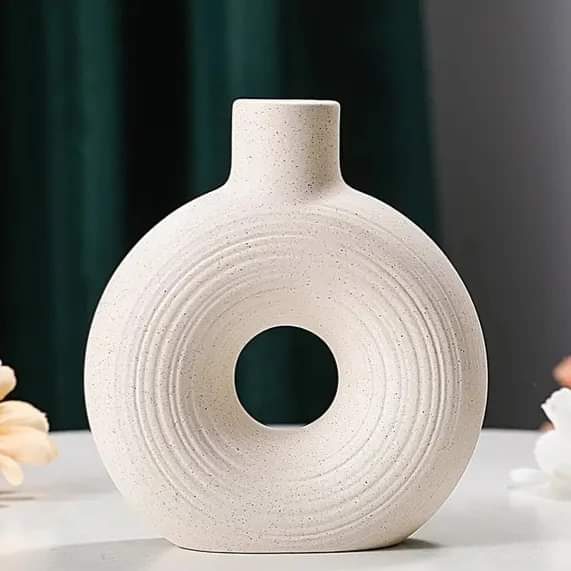 Hollow Ceramic  Doughnut  vase