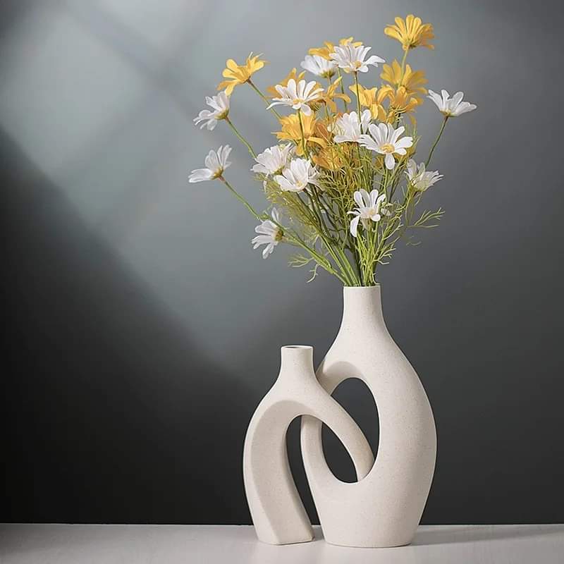 Nordic ceramic 2 in 1 vase 