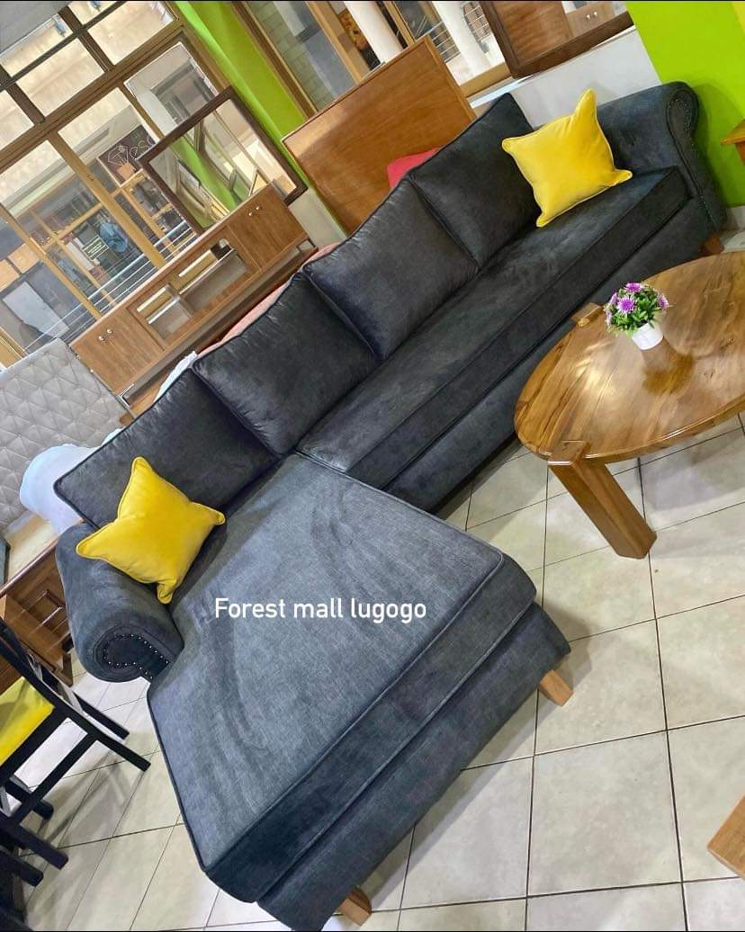 Grey L shaped chair set 
