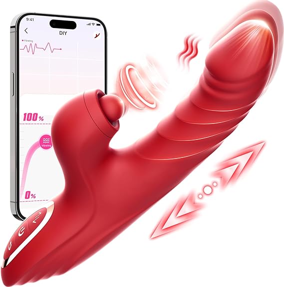 Vibrator Thrusting Dildo for Women - G Spot Vibrator Clitoral Stimulator Sex Toy