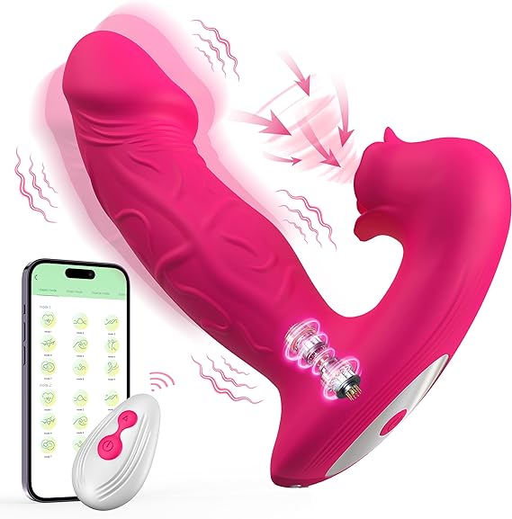 Rose Vibrator Toy for Woman,Sucking Dildo Stimulator with 9 Sucker Vibrators Modes