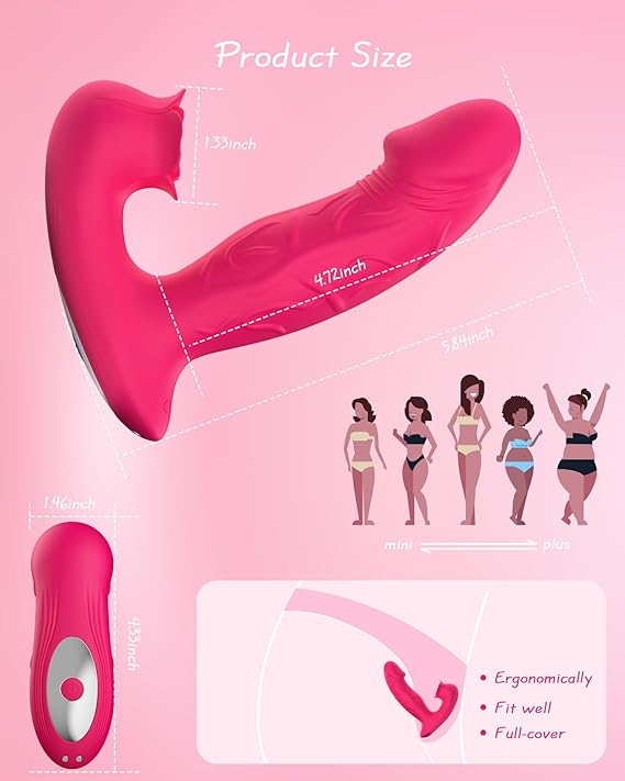 Rose Vibrator Toy for Woman,Sucking Dildo Stimulator with 9 Sucker Vibrators Modes