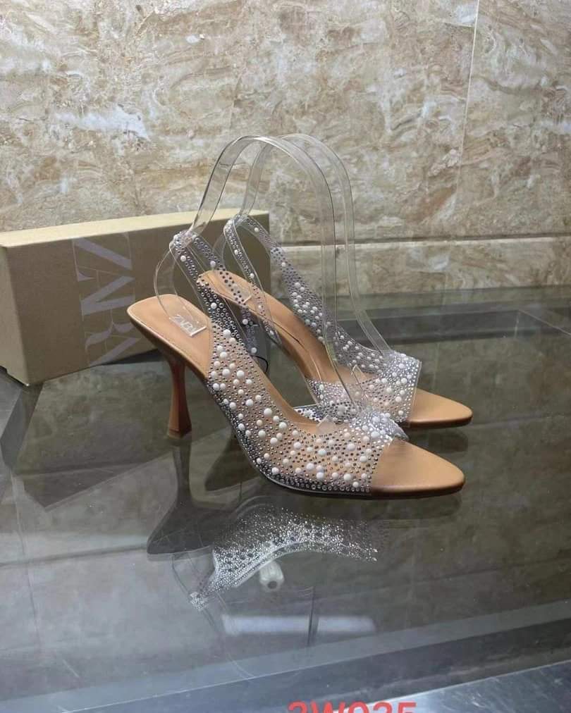 Women open party shoes