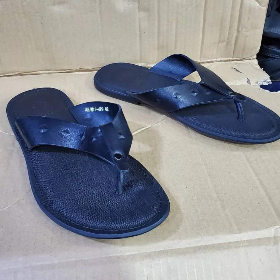 Men leather flat sandles