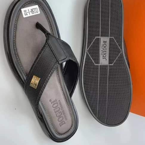 Men leather flat sandles