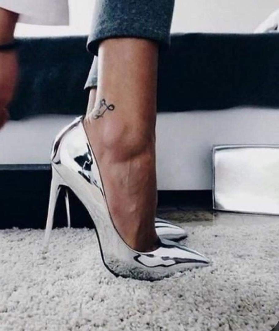 Gold and silver high heels