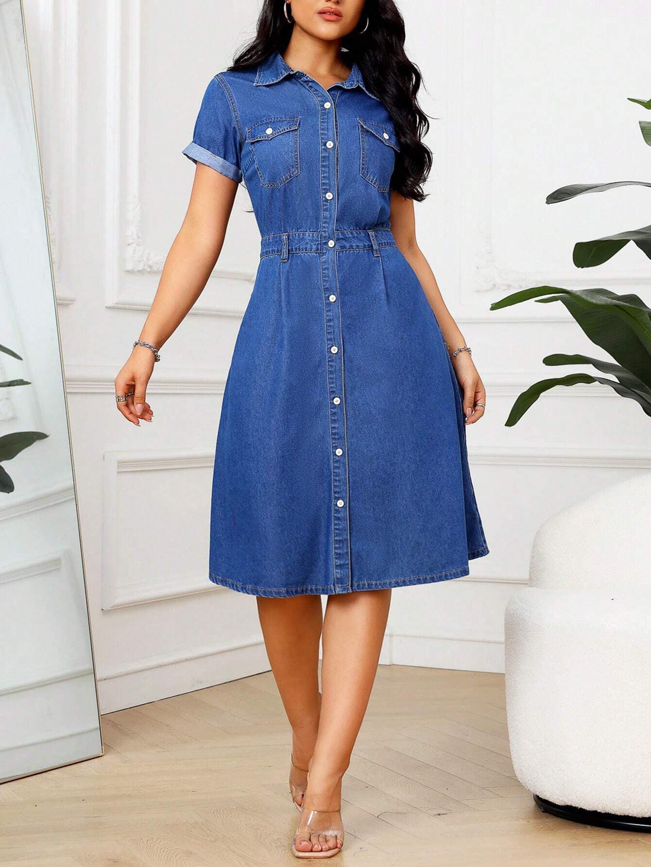 women denim short dresses