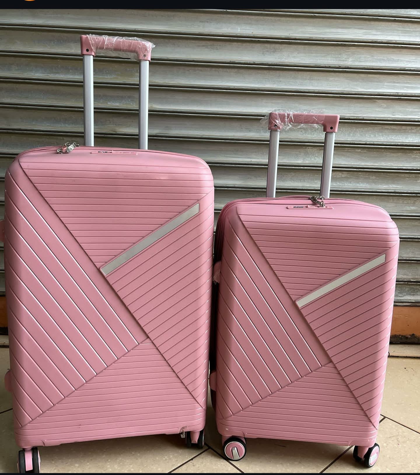 set of Rubber travel suitcases