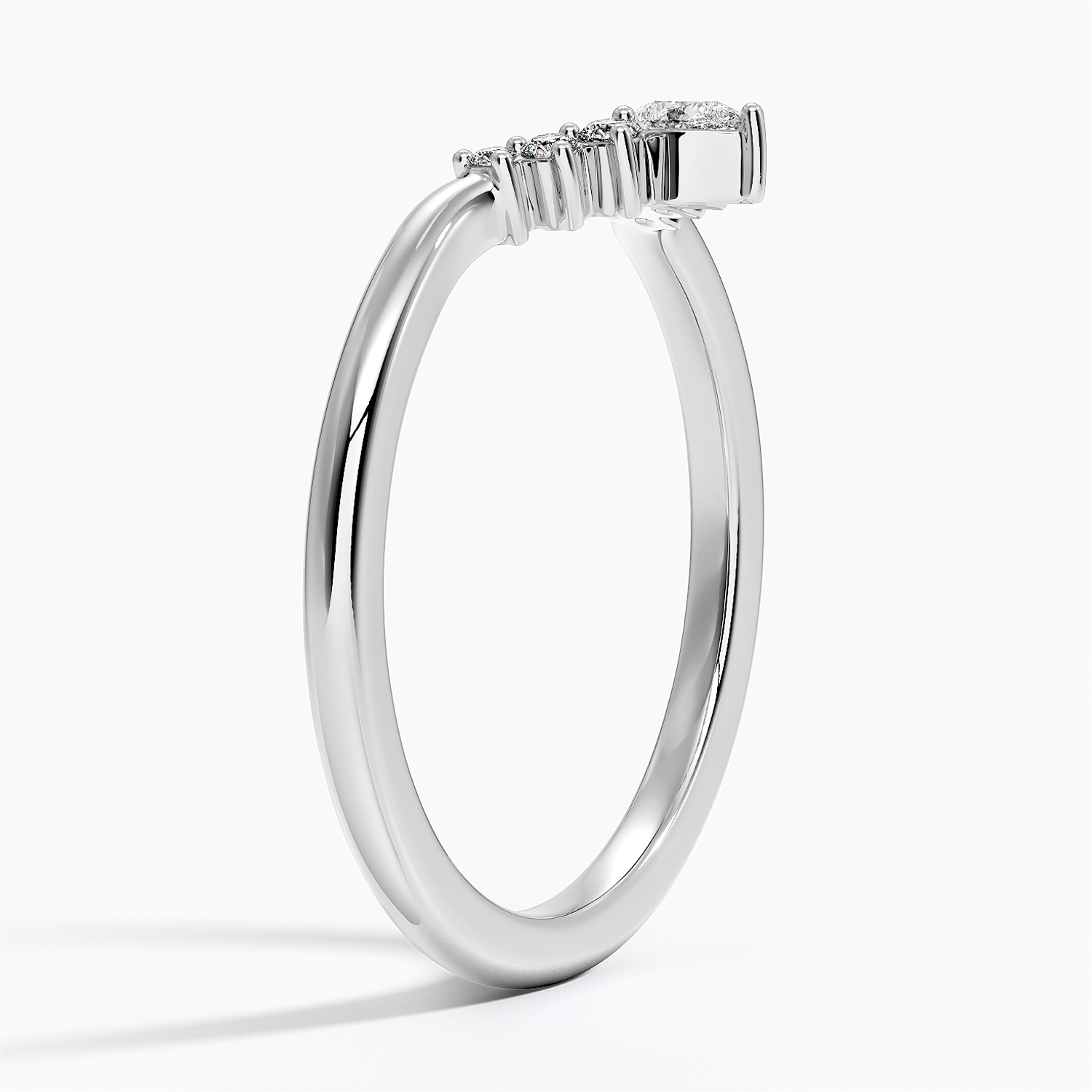 Lunette Diamond wedding Ring