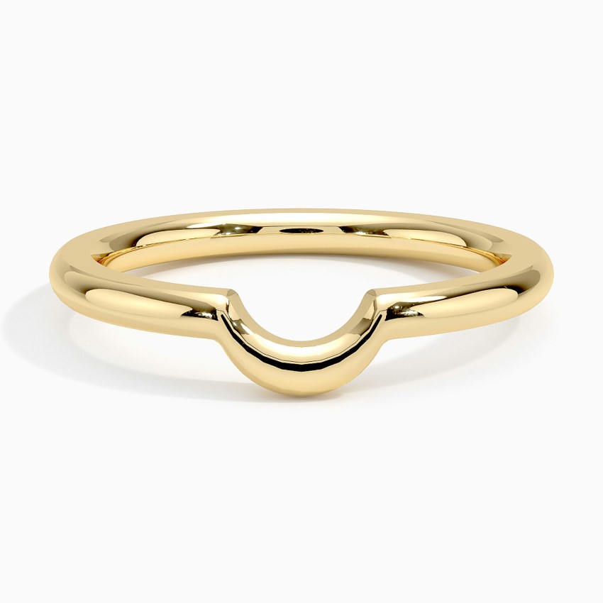 18K Yellow Gold Mini Half Moon Nesting wedding Ring