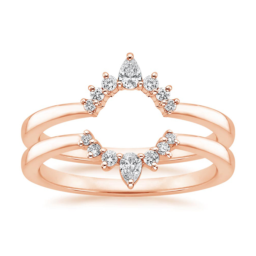 Lunette Nested Diamond wedding Ring Stack