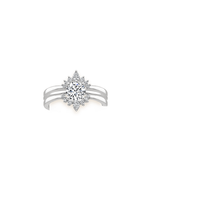 Lunette Nested Diamond wedding Ring Stack