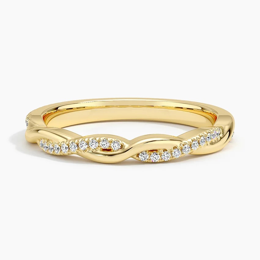 Petite Twisted Vine Diamond wedding Ring